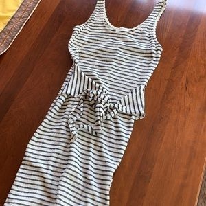 Everly medium navy and cream striped tank dress